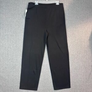 M Misook Women's XL Black Knit Pants Elastic Waist Wide‎ Leg Comfort Casual